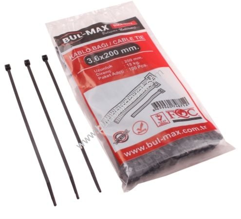 Bulmax 3.6*140mm Sıyah Cırt Kelepce Bmx-4970 (5 Adet Gönderilir)