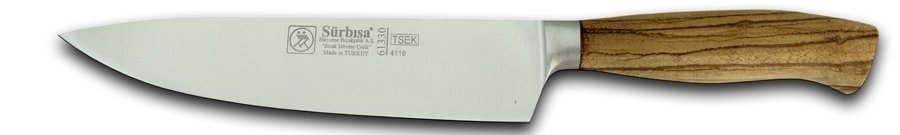 Sürbisa 61330 Zeytin Saplı Dövme Şef Bıçağı Çelik:21cm Toplam:35cm