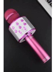 BUFFER® Şarj Edilebilir Telefon Ve Usb Bağlantılı Karaoke Mikrofon (Pembe)