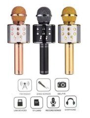 BUFFER® Şarj Edilebilir Telefon Ve Usb Bağlantılı Karaoke Mikrofon (Siyah)