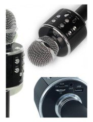 BUFFER® Şarj Edilebilir Telefon Ve Usb Bağlantılı Karaoke Mikrofon (Siyah)