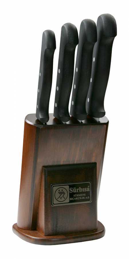 Sürbisa 61502 Eskitme Mutfak Bıçak Seti 4lü (61001+61002+61003+61011+kütük)