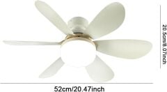 Balkon Tavan Vantilatörü | LED Işıklı E27 Duy Uyumlu Fan | 40W Uzaktan Kumandalı