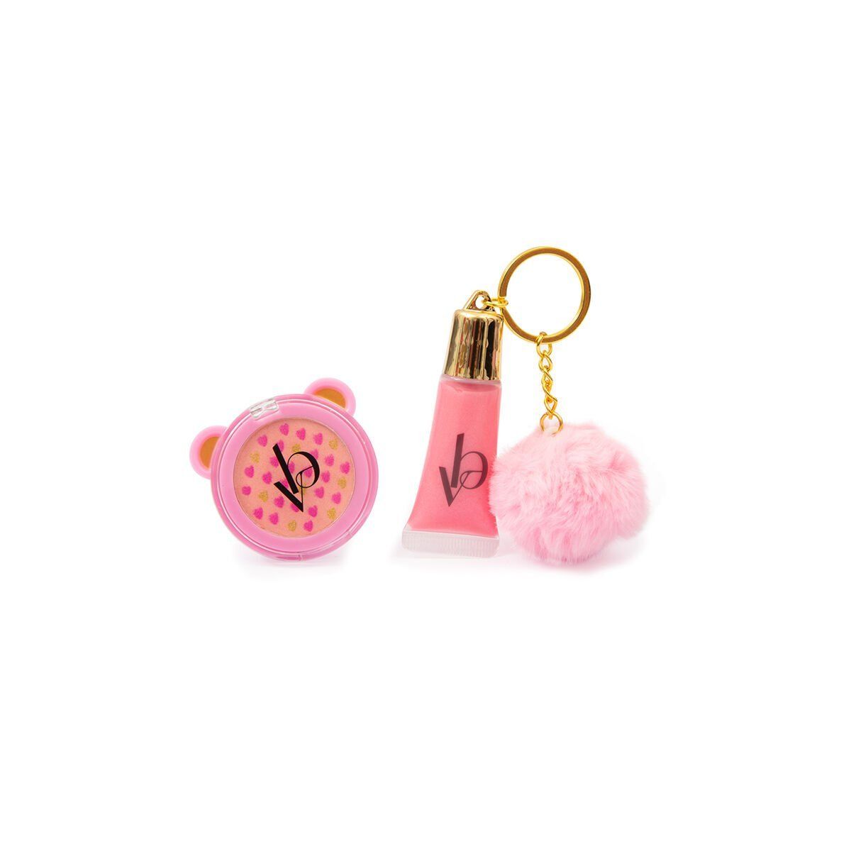 VRB27000 Very Bella - Parıltı Seti (lip gloss+far+ponpon anahtarlık)