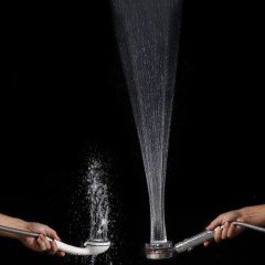 BUFFER® 360 derece Döner Turbo Pervaneli Serinletici Tasarım Start Stop Tuşlu Duş Başlığı