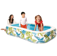 IH57177 Yaprak Desenli Su Havuzu, Tropik Şişme Bahçe Havuzu 122x122x30 cm
