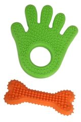BUFFER®  Hand&Bone Evcil Hayvanlar İçin İkili Diş Kaşıma Çiğneme Oyuncağı