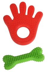 BUFFER®  Hand&Bone Evcil Hayvanlar İçin İkili Diş Kaşıma Çiğneme Oyuncağı
