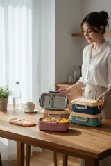 Turkuaz AURA 2’li Paslanmaz Beslenme Kabı 150 ml + 300 ml Sızdırmaz (Sıcak Suyla Isıtın) Sefer Tası