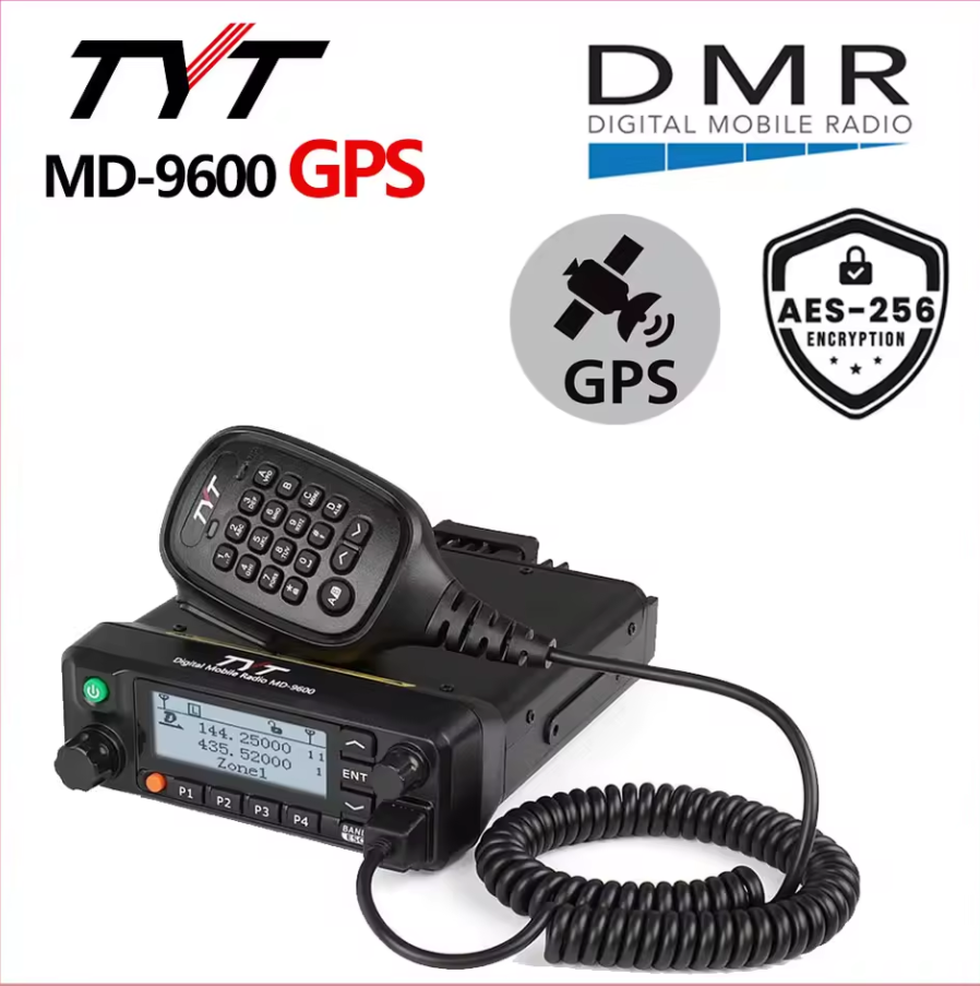 TYT MD-9600 GPS 50KM UHF/VHF DMR Dijital Telsiz Çift Zaman Yuvası Şifreleme Fonksiyonu İle Mobil Walkie-Talkie