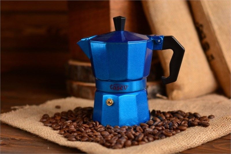 Bambum Picollo Moka Pot 3 Fincan Mavi