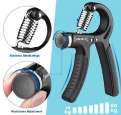 Sertlik Ayarlı El Yayı Ayarlanabilir Bilek Kas Güçlendirme Aleti 10-60 Kg