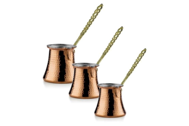 Bakır 3lü Cezve Seti