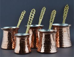 Bakır 5li Cezve Takimi