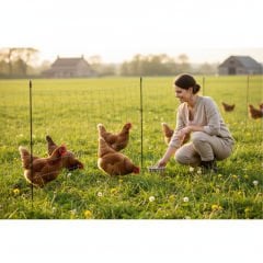 Tavuk Kümes Hayvanları İçin File Tipi Elektrikli Çit Sistemi 25 mt x 63 cm