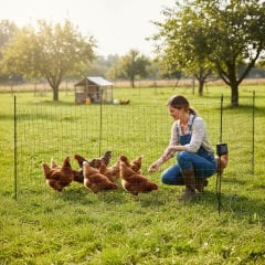 Tavuk Kümes Hayvanları İçin File Tipi Elektrikli Çit Sistemi 25 mt x 63 cm