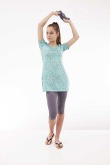 Emayo Taytlı Yarı Tesettür Mayo Hüma 1015 Gri (Kısa Kollu) XL