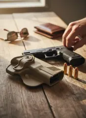 İmi Defense Z1200 Sarsılmaz Sar9 Kılıf Roto Tabanca Kılıfı - Sağ El (Tan Rengi)
