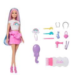 JJP07 Barbie Gökkuşağı Saçlar Sarı Saçlı Bebek