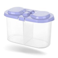 BUFFER® 2 Bölmeli Kapaklı 1200 ml Erzak Kuru Gıda Saklama Kutusu Kabı AP-9087