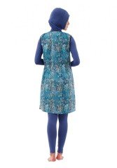 Emayo Tam Kapalı Tesettür Mayo Ayhan 5023 Mavi