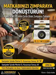 Meşem 4105 Cırtlı Disk Zımpara Tabanı 115 mm Profesyonel