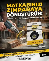 Cırt Zımpara Deliksiz Avuç Taşlama Cırt Taban Altlığı 115 mm M14 + Matkap Aparatı