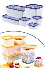 BUFFER® 6 Parça Kapaklı Makinede Yıkanabilen Yiyeceklerin Tazeliğini Koruyan Saklama Kapları