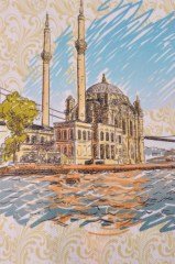 BUFFER® İstanbul Temalı Pazar Market Alışveriş Taşıma Poşeti Bez Çanta