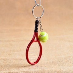 BUFFER® Gerçekçi Tenis Raketi Tasarımlı Şık Anahtarlık Kolye Çanta Süsü Tennis Keychain
