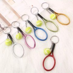 BUFFER® Gerçekçi Tenis Raketi Tasarımlı Şık Anahtarlık Kolye Çanta Süsü Tennis Keychain