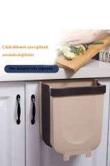 BUFFER® Mutfak Askılı Çöp Kovası Katlanabilir Raylı Çöp Kovası Plastik