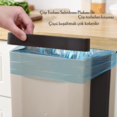 BUFFER® Mutfak Askılı Çöp Kovası Katlanabilir Raylı Çöp Kovası Plastik