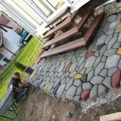 BUFFER® Yeniden Kullanılabilir Beton Çimento Yolu Yapıcı Kalıp Taş Tasarım Finişer Yürüyüş Kalıbı