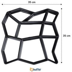 BUFFER® Yeniden Kullanılabilir Beton Çimento Yolu Yapıcı Kalıp Taş Tasarım Finişer Yürüyüş Kalıbı