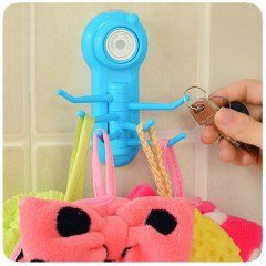 BUFFER® Çok Amaçlı Dekoratif Pratik 6 Kancalı Vantuzlu Dönen Askılık