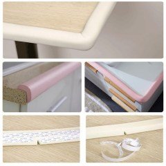 BUFFER® 2 Metre Sarmal Krem Masa Kenar Koruyucu Şerit Masa Köşe Aparatı Bebek Çocuk Cam Ahşap Masa