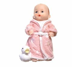 BUFFER® Decotown Hediyelik Sevimli Pembe Bebek Biblo Polyester Süs Eşyası