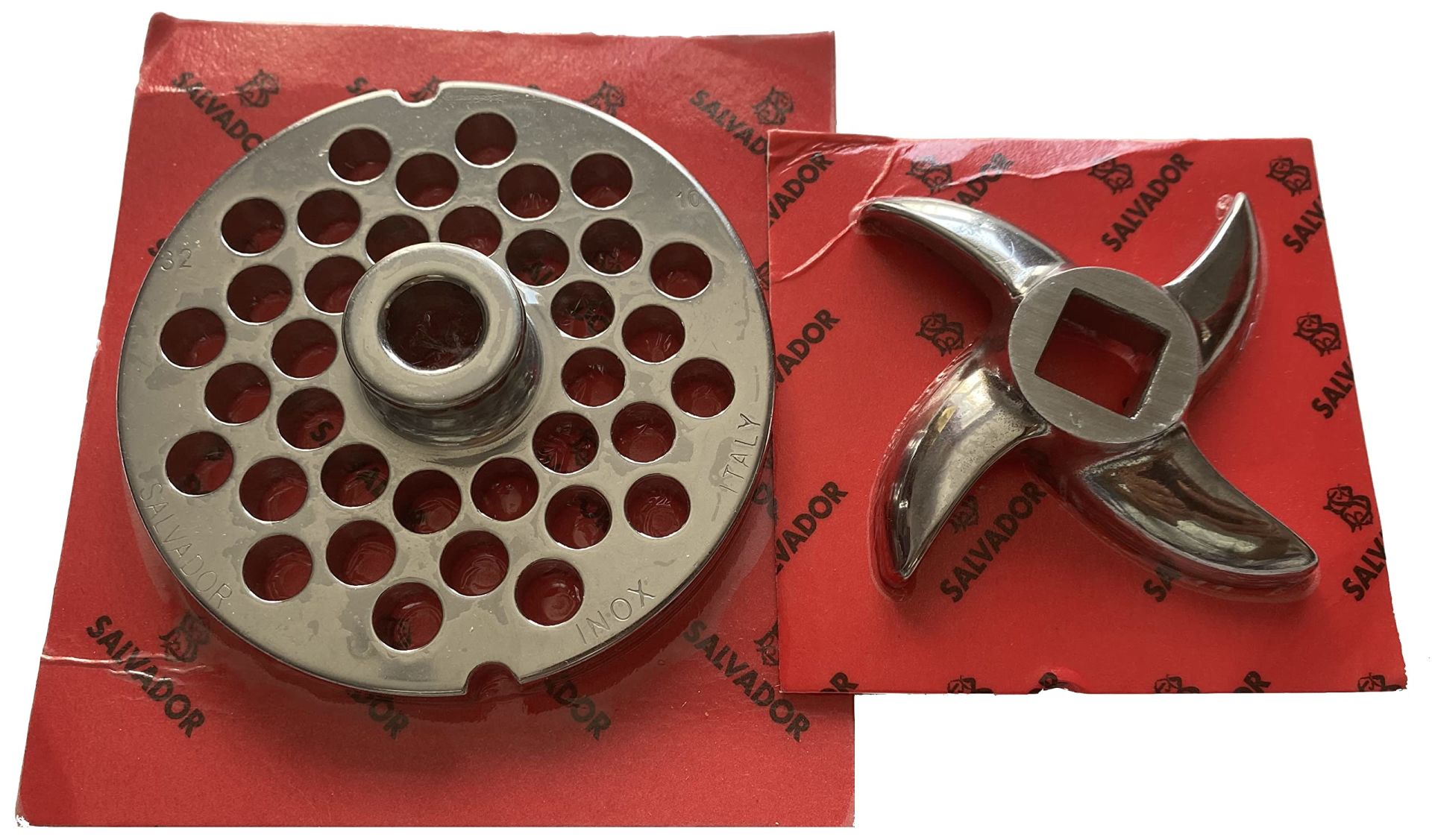 2'li Salvador 32# Kıyma Makinası Ayna Bıçak Seti (Paslanmaz) 10mm