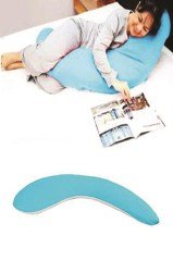 BUFFER® Yarım Boy Mavi Renk Destekli Ergonomik Hamile ve Uyku Yastığı