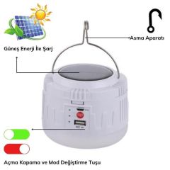 BUFFER® Deprem Yaşam Seti-6 3-4 Kişilik Otomatik Kurulumlu Çadır (200x200x135)+ Güneş Enerjili