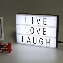 BUFFER® Cinematic Harflerle Işıklı Mesaj Veren Pilli Light Box Led Pano