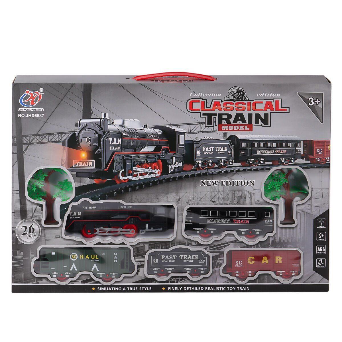 JHX6687 Sesli Işıklı Tren 26 Parça