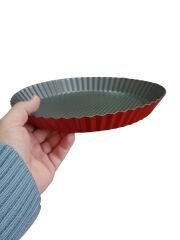Esnek Teflon Tart Kalıbı Hafif Kek Turta Kalıp 26 cm ithal Kırmızı