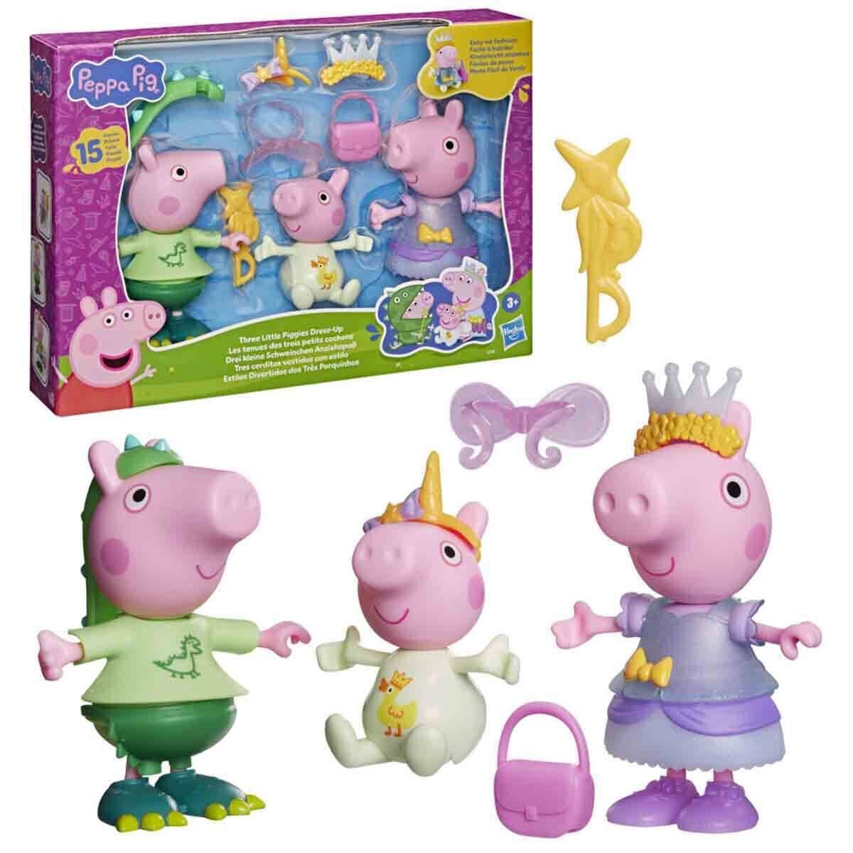 G2508 Peppa Pig 3lü Giydirme Seti - Three Little Piggies Dress-up