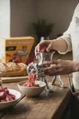 22'lik Full Paslanmaz Çelik Kıyma Makinesi Kollu Manuel – Dayanıklı ve Hijyenik Makina