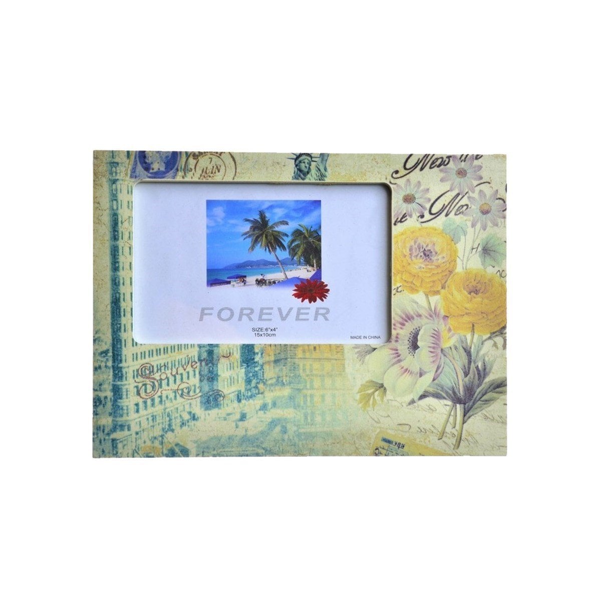 BUFFER® Decotown Gül Şehir Motifli Ahşap Fotoğraf Resim Çerçevesi Standı