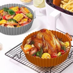 BUFFER® Gri Pişirme Matı 20 Cm Ve 100 Adet Kullan-At Air Fryer Pişirme Kağıdı Yuvarlak Delikli