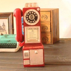BUFFER® Decotown Biblo Telefon Kulübesi Süs Eşyası Telefon Kulübesi