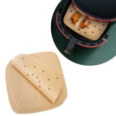 BUFFER® 150 Adet Kullan-At Delikli Kare Model Pişirme Kağıdı Ve Kare Kırmızı Pişirme Matı 21,5Cm